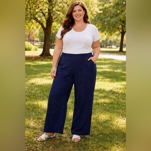 Joe Fresh woman Deep Blue linen Pants